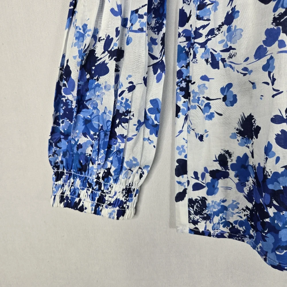 NEW $168 Tuckernuck Blouse Bluebell Meadows Smocked Tilly Floral Cotton Small